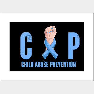 Child Abuse Prevention Awareness Month Blue Ribbon gift idea Posters and Art